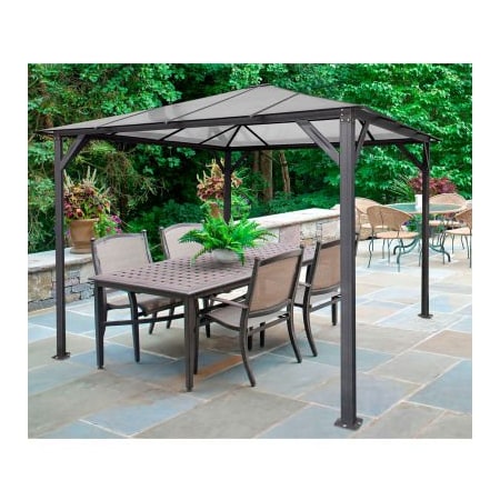 Almo Fulfillment Services Hanover Gazebo, 117"L x 117"W x 99"H, Dark Gray HANGAZ10X10-GRY